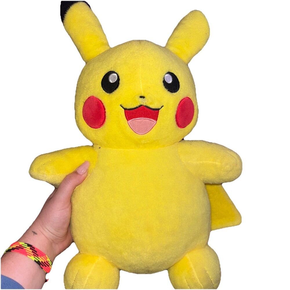 Build A Bear Pikachu Pokemon Plush Toy Large 16" 2016 Yellow Anime/Cartoon